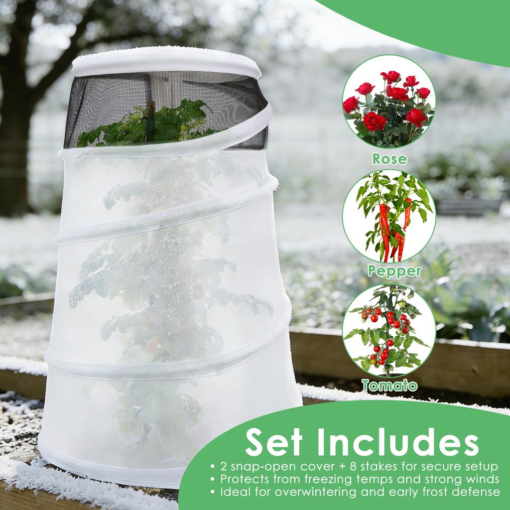 Pop Up Winter Frost Vegetation Cover Garden Roses Freeze Protection Tent Foldable Warm Weather Proof Plant Tree Frost Cover
