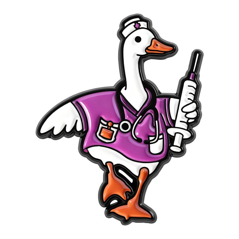 Silly Goose Ducktor Enamel Pins X-ray Ambulance Nurse Doctor Brooches Lapel Badges Clothes Funny Jewelry Gift for Friends