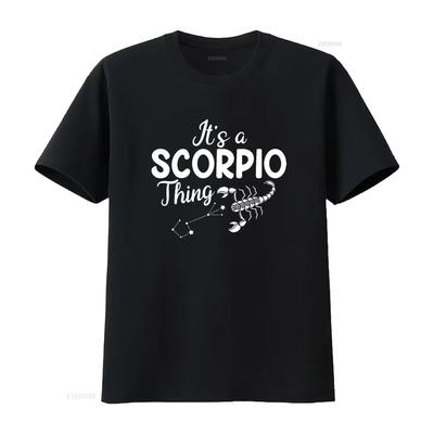 Womens It S A Scorpio Thing Zodiac Sign T Shirt Black 2XL Vintage Washed Stylish Versatile Unisex Slightly Homme Soft