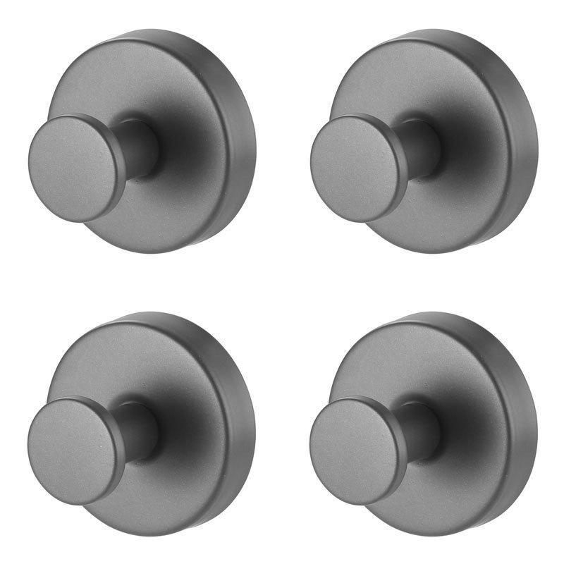 1/2/4PCS Heavy Duty Vacuum Suction Hooks No Drill Seamless Stainless Steel for Entryway Door Coat Hat Key Hanging