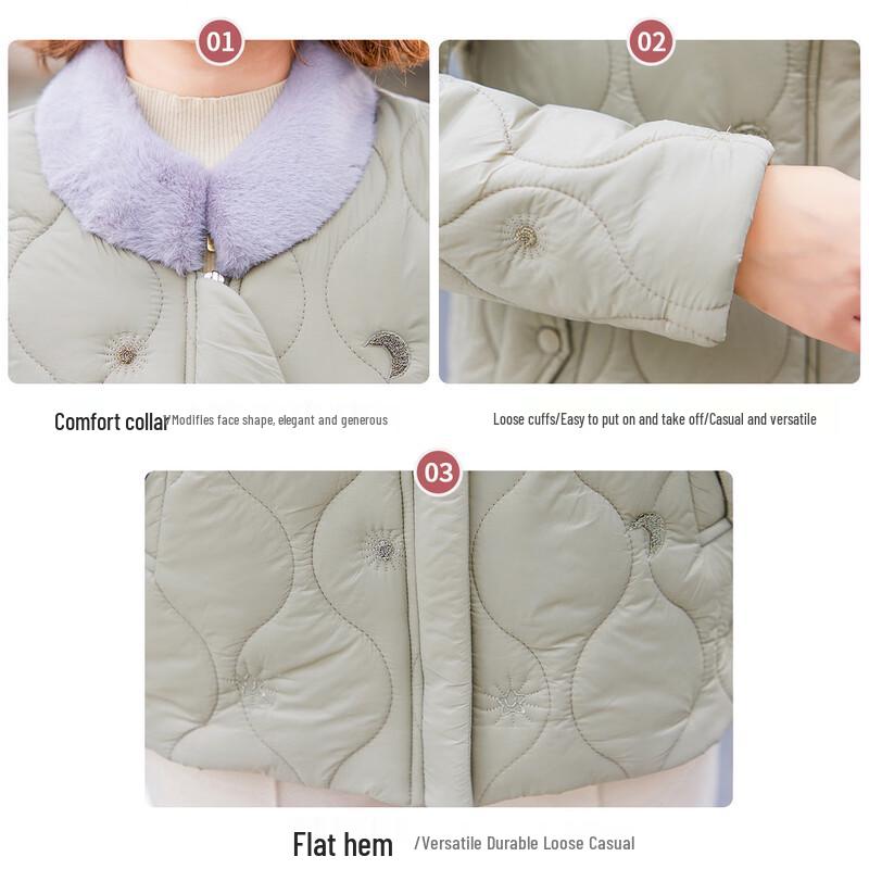 JIANHU Women's Mid-Aged Winter Warm Cotton Jacket