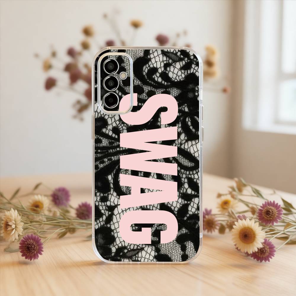 

Luxury Y2K Style SWAG Phone Case For SamsungA10,12,20,21S,30,31,40,50,51,52,70,71 Transparent Cover Samsung a50 30s 50s