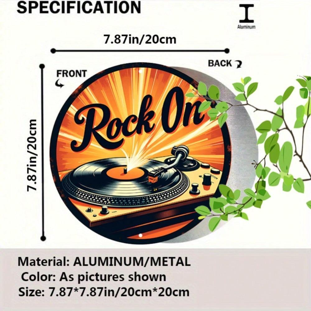 Vintage Record Player Metal Sign Retro Music Wall Art Decor