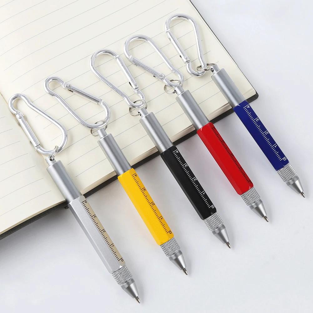 Mini Multifunction Ballpoint Pen Stylus 6 In 1 Metal Screwdriver Touch Screen Tool Pen Small Scale Keychain Pens Gift Accessory