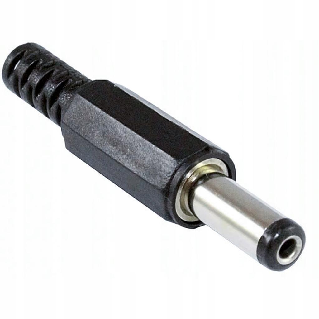 DC-Buchse 5,5/2,1 mm an Kabel gelötet