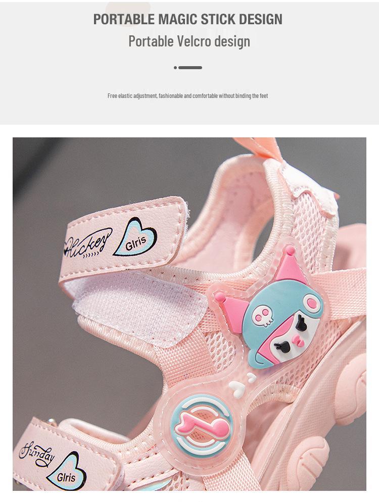 Girls' Summer Sports Sandals 2026 - Cartoon Soft Sole Beach Shoes for Medium & Large Kids