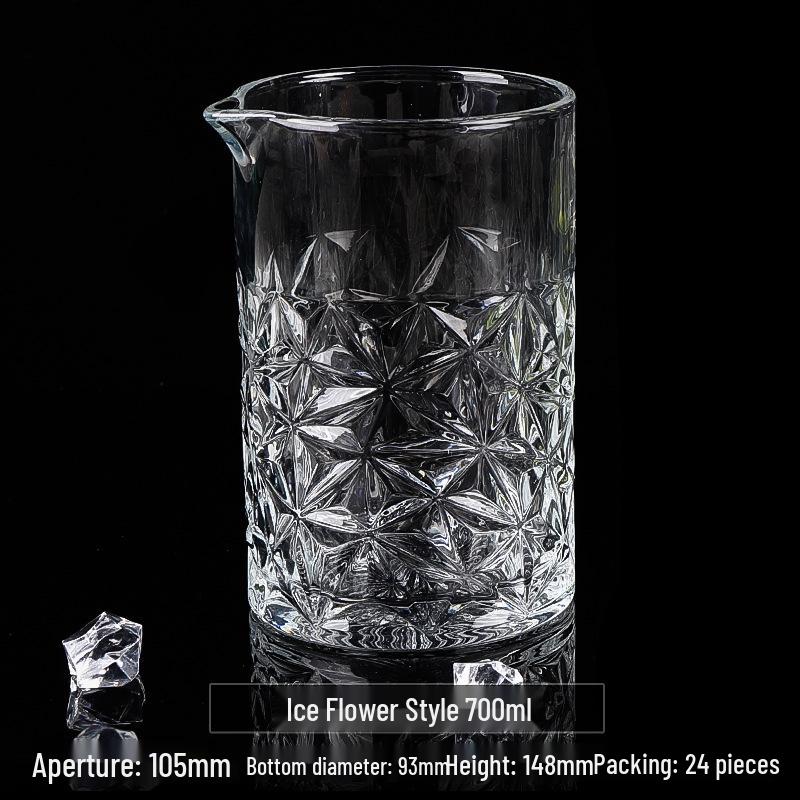 

Большой стеклянный коктейльный шейкер с японским сетчатым узором Ice Flower 700ml (24 pieces/box)
