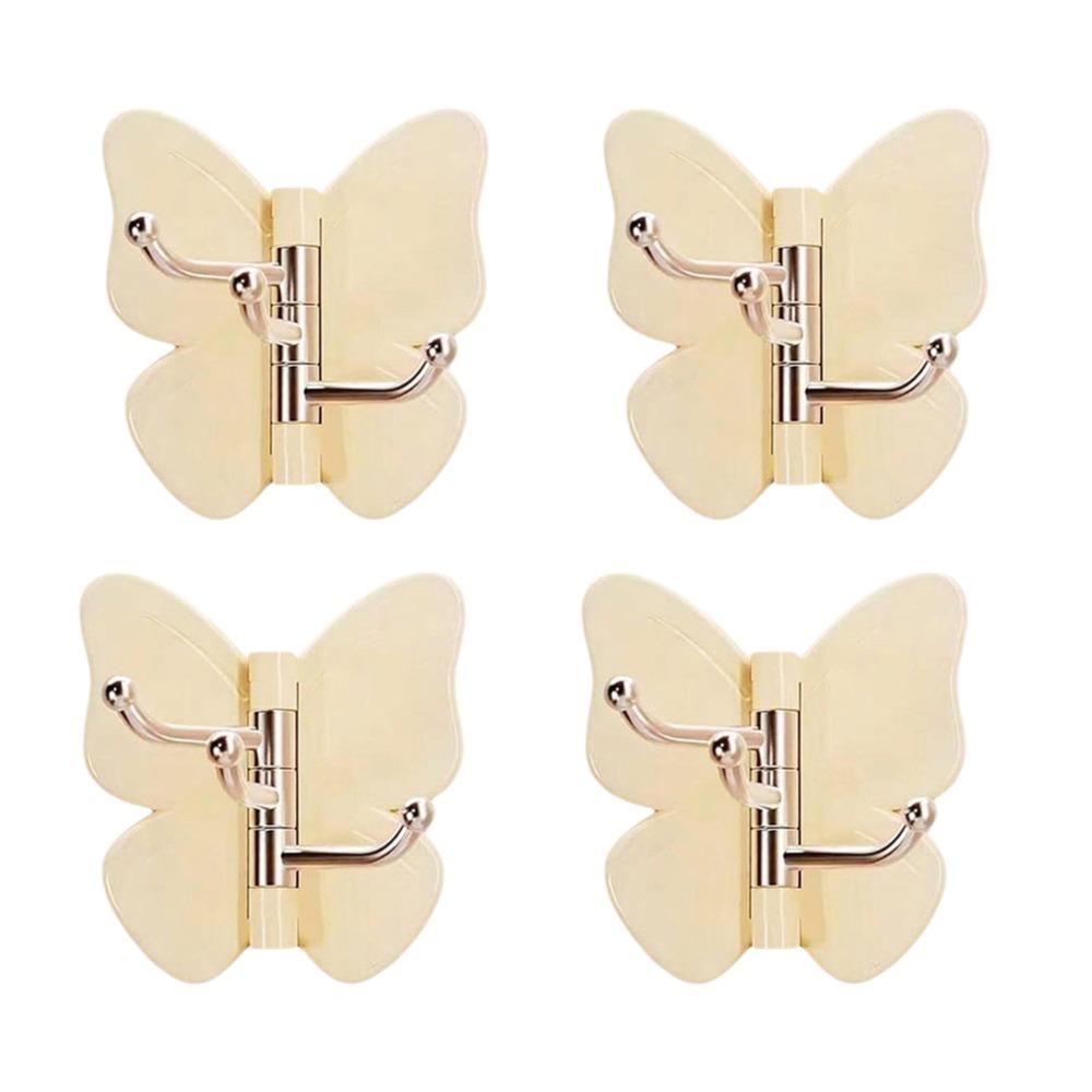 1/4PCS Plastic Butterfly Wall Hook Waterproof Adhesive Wall Hook  Kitchen Bathroom Storage