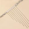 Stylish Beaded Collarbone Chain Alloy Tassels Pendant Necklace Adjustable Length Neckchain Jewelry Women's Accessories