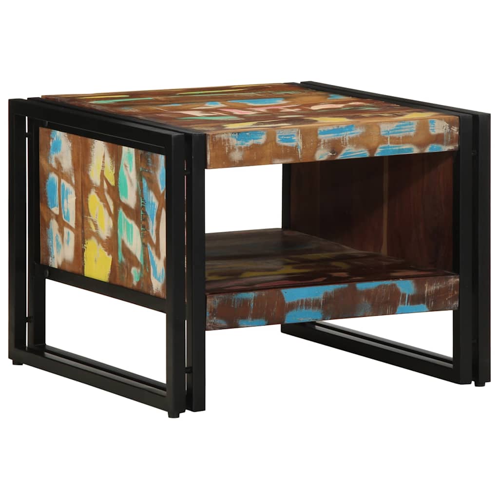 Multicolored Coffee Table 50 X 50 X 38 Cm Solid Reclaimed Wood