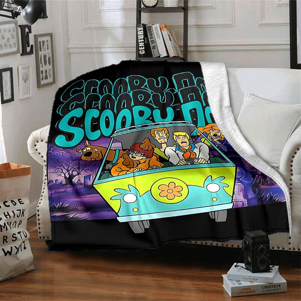 1pc Scooby Doo Blanket Lightweight Flannel Throw For Sofa, Bed, Travel, Livingroom, Office, Couch, Chair, And Bed