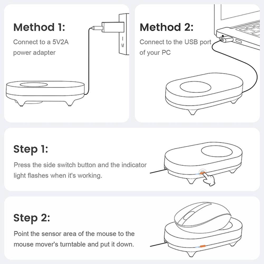 Mouse Jiggler Mouse Wiggler Shaker Drive Free Undetectable Moves Mouse Automatically USB C Cable Keep Computer/Laptop Awake