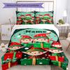 3pcs Custom Name Christmas Santa Claus Bedding Set Duvet Cover Closure Includes 1 Duvet Cover & 2 Pillowcases, Soft and Comfortable for All Seasons.