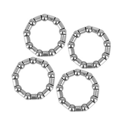 ACROPIX Bisiklet Bilyaları Bisiklet Rulman Kafesi Krank Rulmanları Gümüş Ton 44mm x 9 Bilya 4'lü Paket