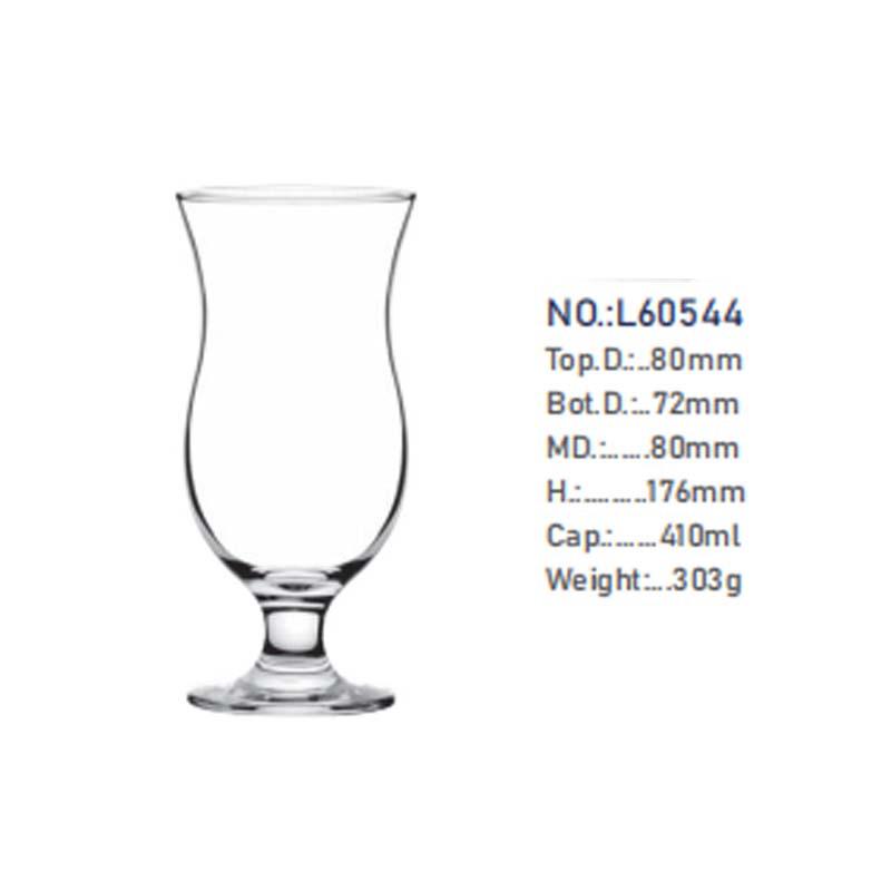 Tulpenförmiges Transparentes Getränkeglas – Hoher Stiel für Saft, Milchtee, Cocktails und Kaltgetränke.