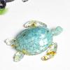 Natural Water Crystal Turtle Sculpture Resin Craft Tabletop Lucky Charm For Home And Office Use