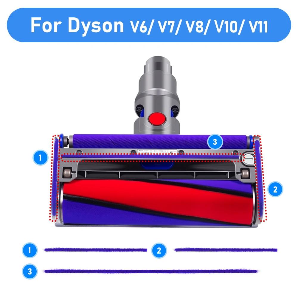 For Dyson V6 V7 V8 V11 V11 V11 Soft Roller Cleaner Head Plush Strips Hard Floor Brush Main Brush Core Accessories Replacement