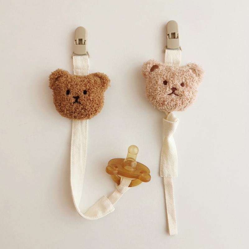 Pacifier Chain Plush Pendant Pacifier Clip Holder Soft Plush Bear Crib Hanging Decorations Infant Pacifier Accessories