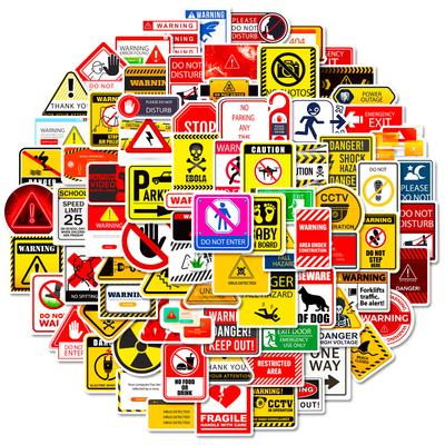 100 Notice Places Warm Tips Warning Labels Stickers Safety Passage Hazard Tips Warning Stickers