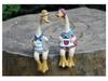 Resin Figurine Set: Cartoon Duck Couple for Home and Garden Decor
