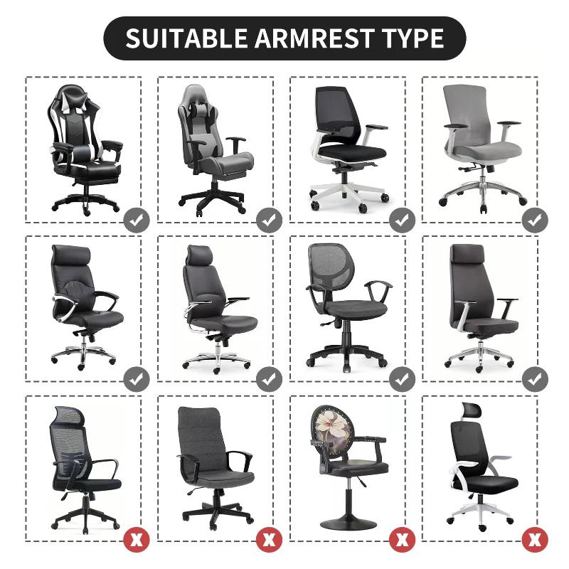 Office Chair-Arm Cover Stretchable Water Resistant Spandex Stretch Jacquard Computer Chair Slipcover Armrest Cover 2pcs/Set