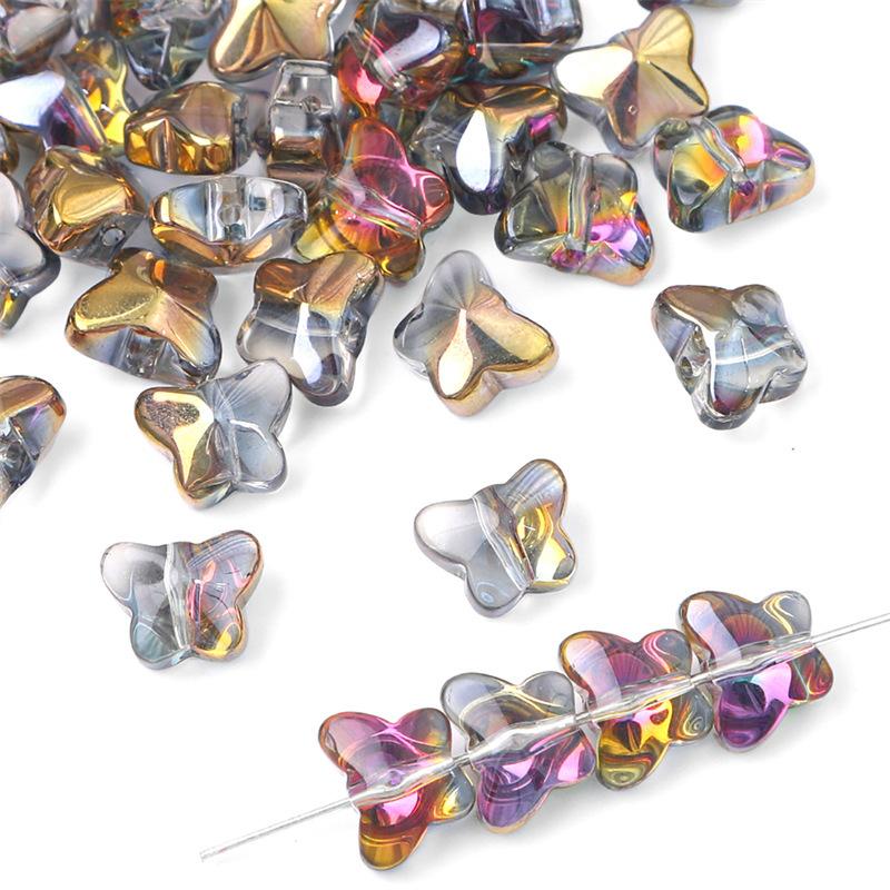 

Стеклянные бусины Dazzle Color Butterfly Crystal Beads, свободные бусины, браслеты из бисера своими руками, стеклянные бусины, самодельные аксессуары для украшений, бусины для изготовления ювелирных изделий 20 pcs
