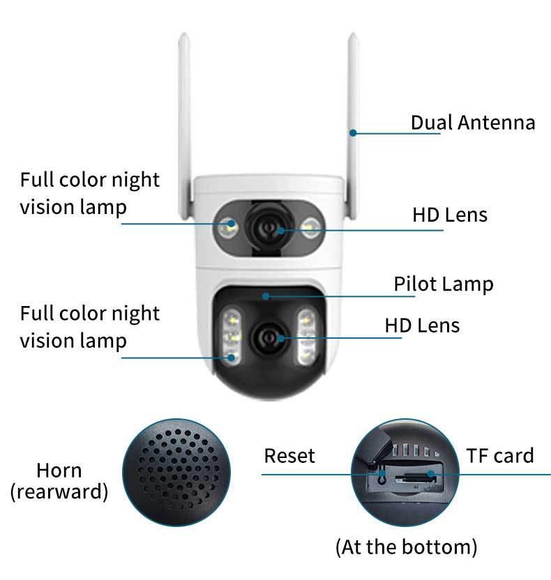 360° Panoramic HD Wireless WiFi Home Security Camera with Bracket