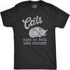 Crazy Dog Tshirts Mens Cats Make Me Feel Less Murdery T Shirt Funny Sarcastic Kitten Lovers Novelty Tee for Guys