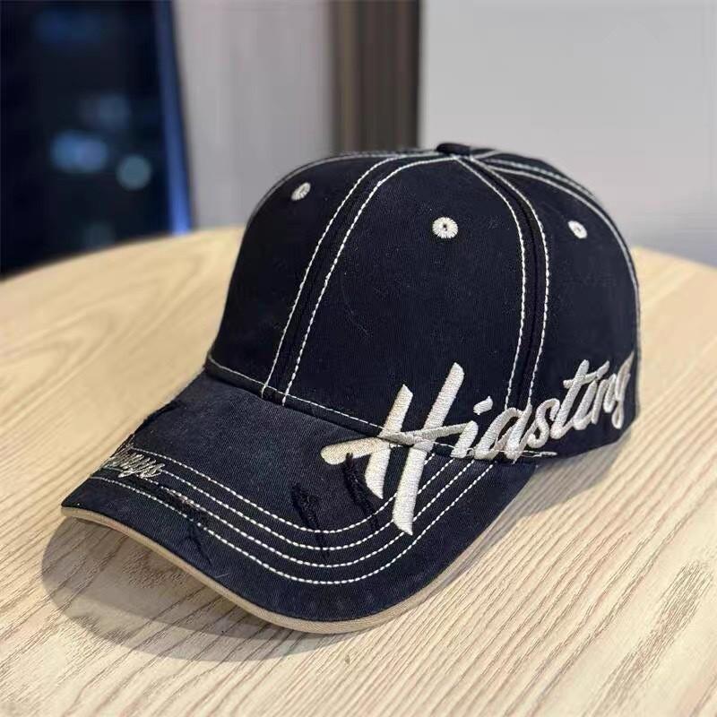 Vintage Letter Embroidered Baseball Cap For Summer Casual Men Women