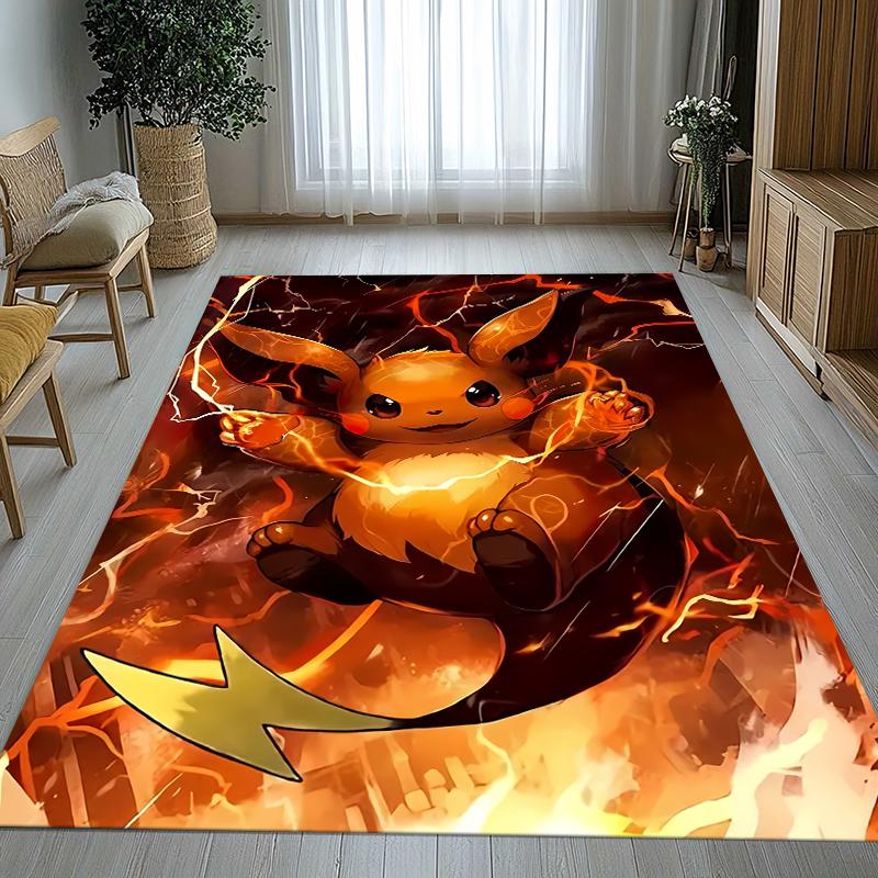 6 Style Pikachu Pokemon Living Room Non-Slip Area Rug Soft Carpet for Bedroom Kids Playroom Sofa,Home Decor Doormat Gift