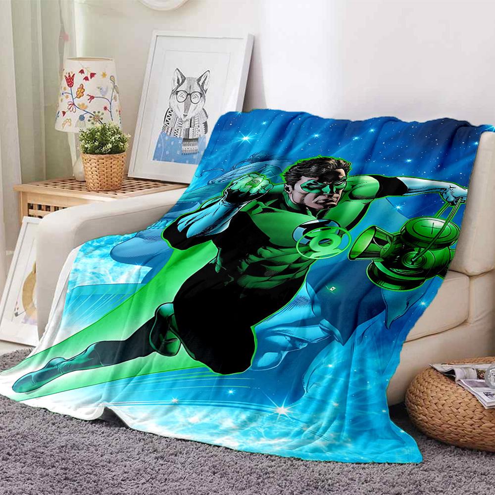 1pc Green Lantern Ring Flannel Throw Blanket Soft, Warm & Cozy for Couch, Bed, Office, and Travel Versatile All Season Gift, Christmas present