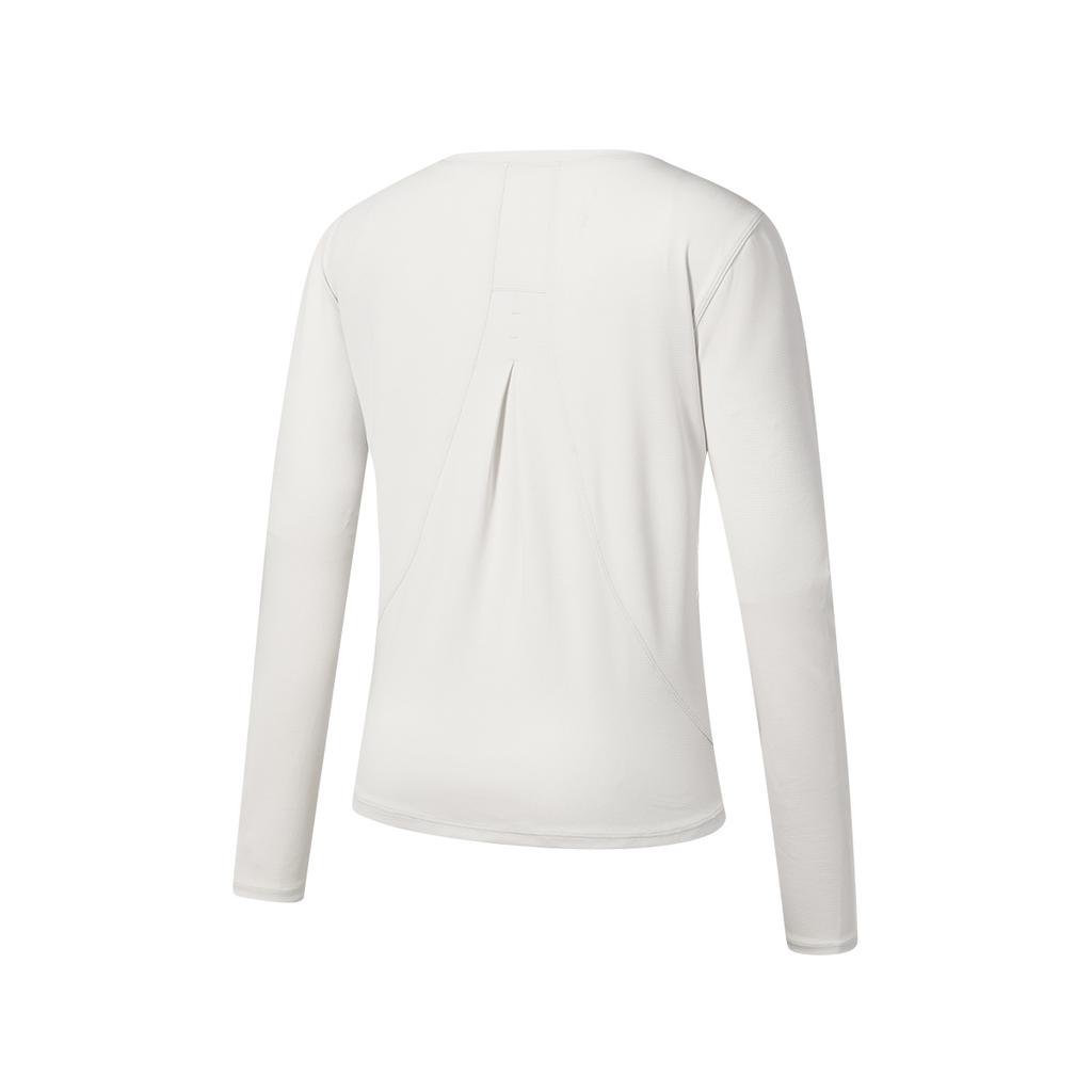 SAUCONY Solid Color Simple Long Sleeve Round Neck Thin T-Shirt Women Tops Light-Gray SC1240041B-GR58