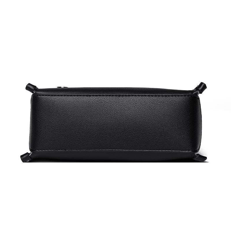 Damen Schwarz PU-Leder Umhängetasche, Kleine Lässige Schulterhandtasche mit Metallschnalle, Tägliche Geldbörse