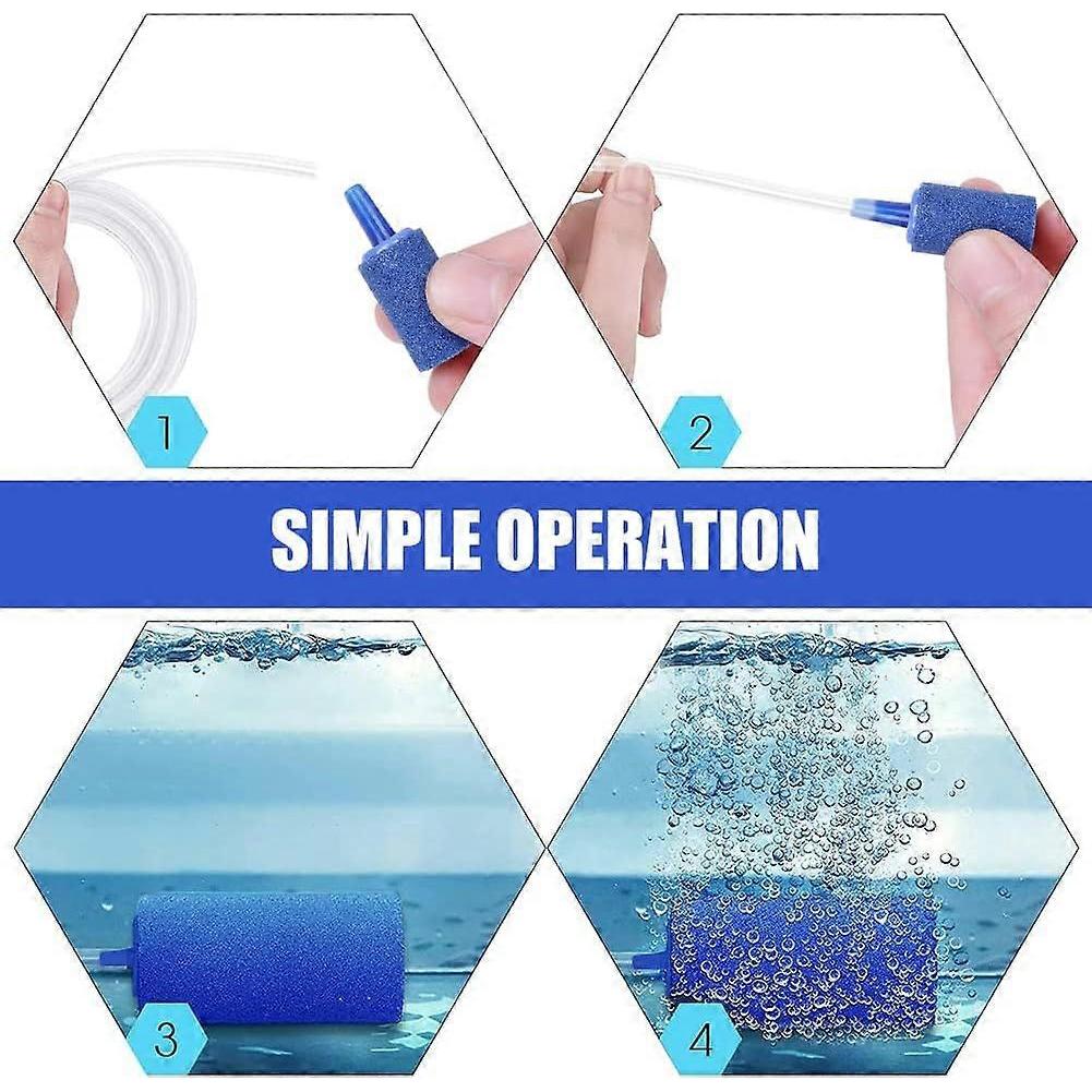 Pietra porosa per acquario, Pietra a bolle per acquario, Diffusore a bolle cilindrico per acquario per acquari, Adatto per acquari domestici per l'apporto di ossigeno - 20 Pezzi