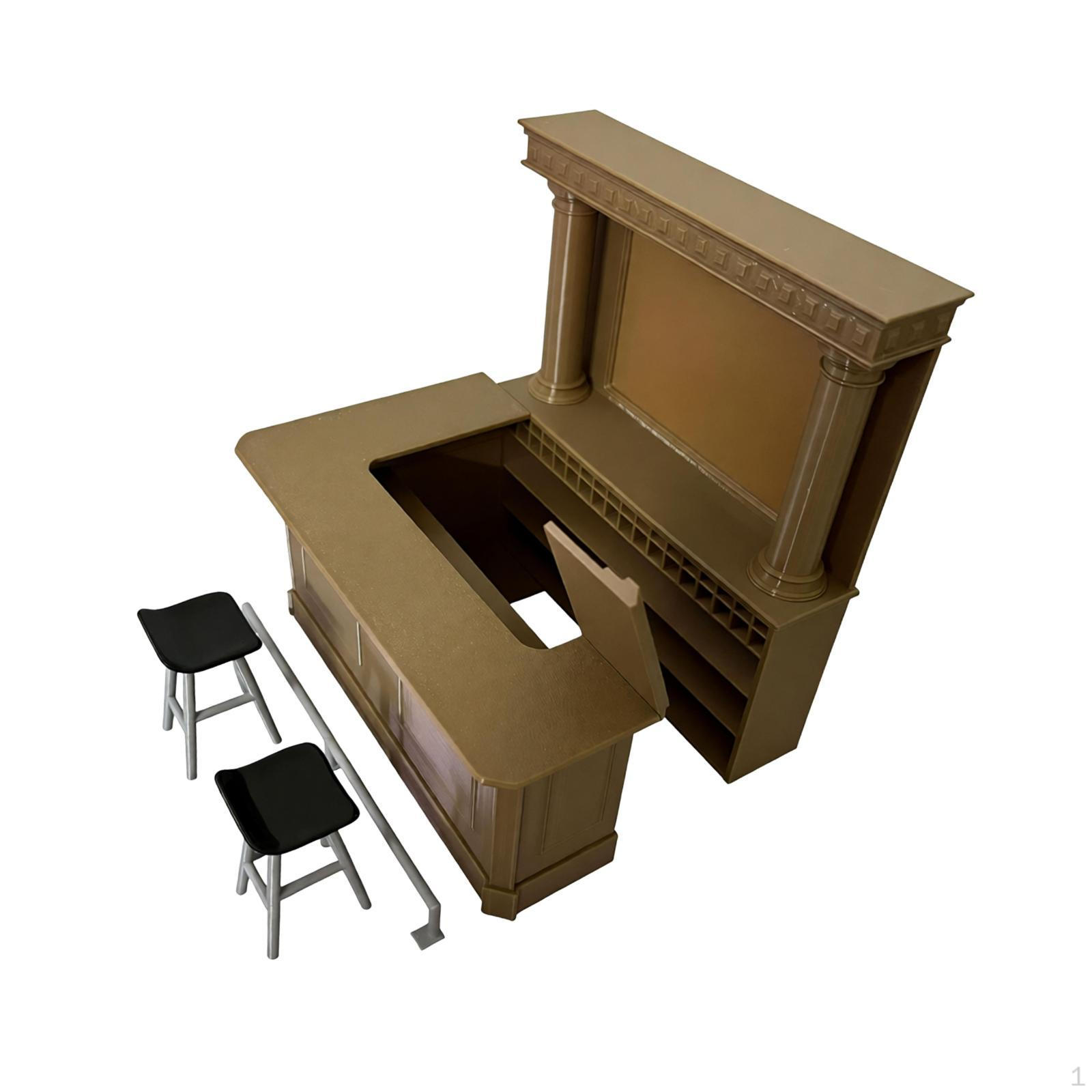 

1:12 Bar Counter Stools Set Decorative DIY Part Furniture Toy Doll House Decoration Accessories for