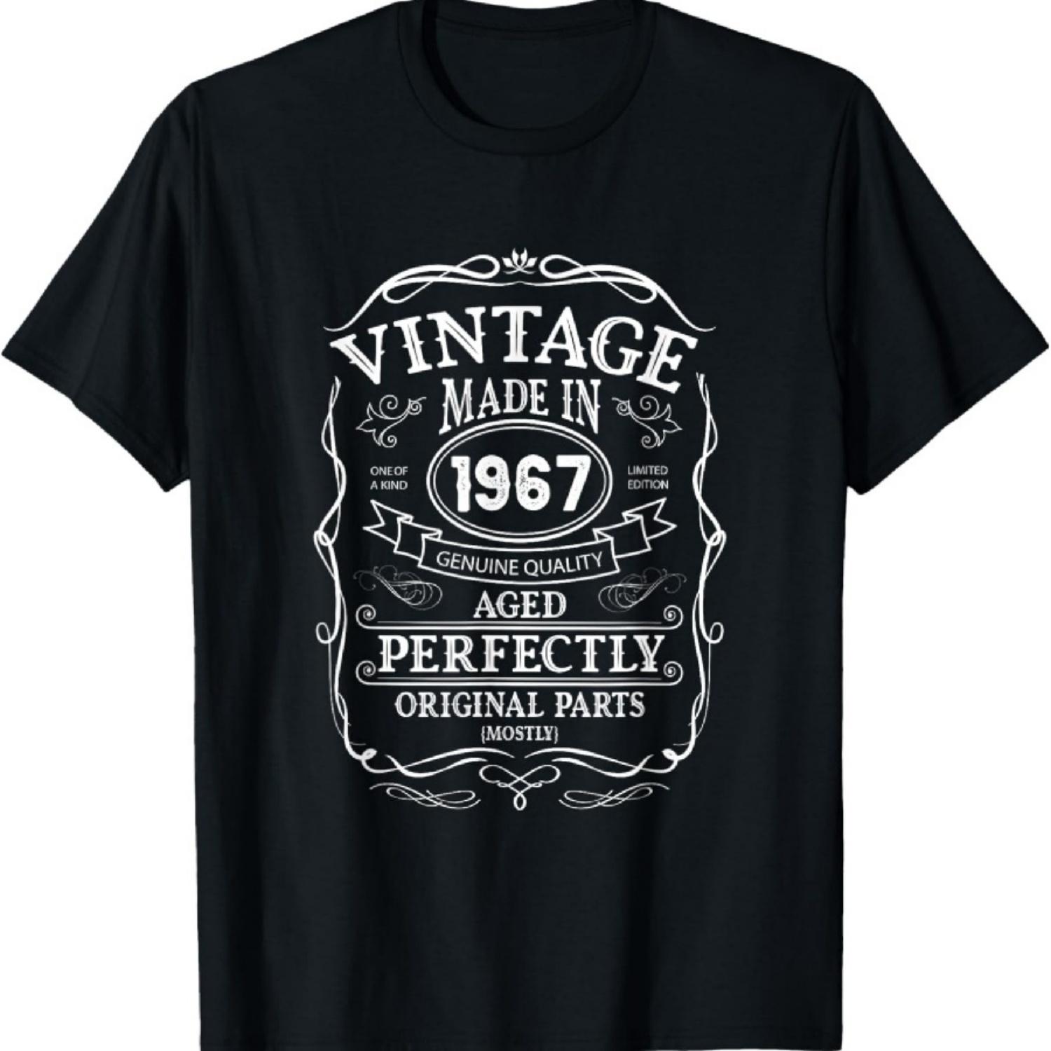 

58th Birthday Retro Vintage Design Man Woman 1967 T-Shirt XXXXXL чорний