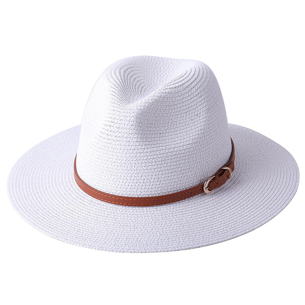 56-58-59-60CM Neuer natürlicher Panama-Strohhut mit weicher Form, Sommerhut für Damen/Herren, breite Krempe, Strand-Sonnenkappe, UV-Schutz, Fedora-Hut