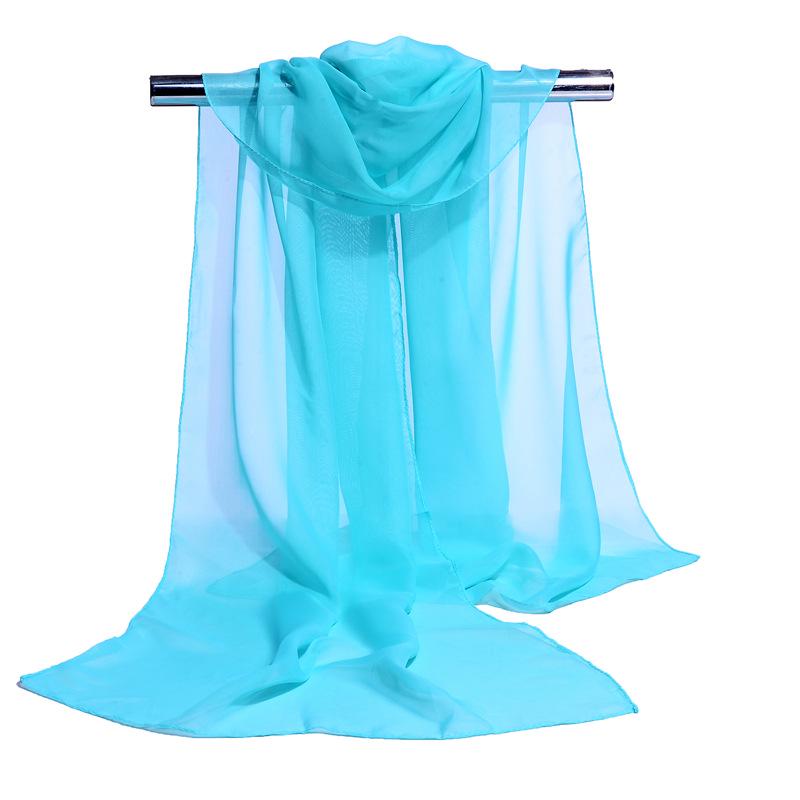 Eșarfă de mătase din șifon cu imprimeu floral de primăvară 2021 - Design lung și ușor pentru femei