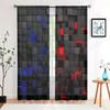 2 Pieces, Abstract Geometric Cube Curtains - Semi Blackout - Very Suitable for Living Room, Bedroom, Kitchen, Home Decoration