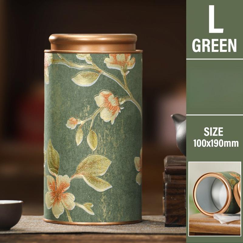 Flower Pattern Empty Tea Tin Can Household Green Black Tea Sealed Jar Spice Jars Small Packaging Gift Box Tinplate Storage Can