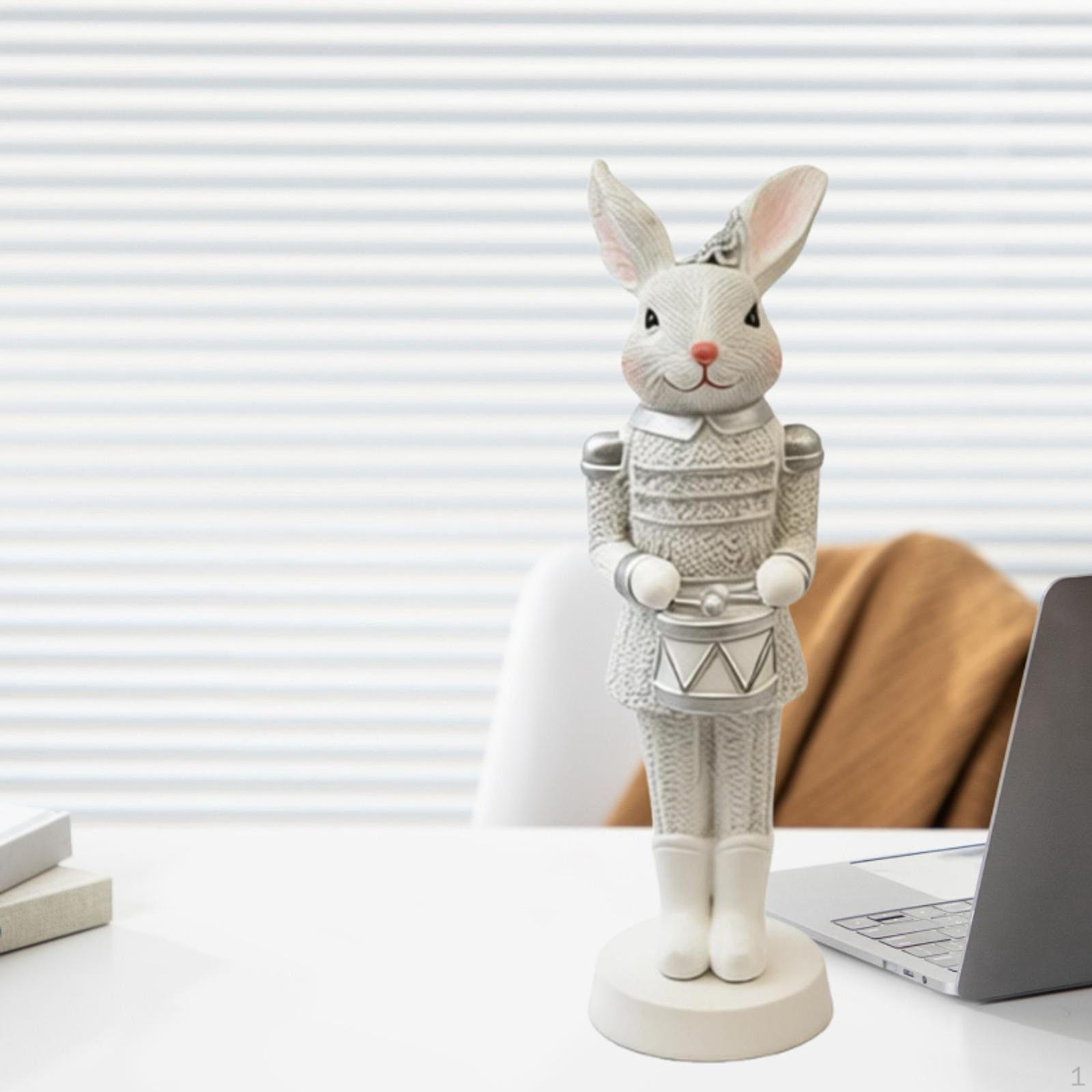 

Easter Bunny Figurine Statue Creative Ornament Cute Decoration Rustic for Cabinet Office Sliver