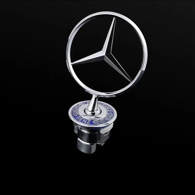 

C200 E200 Для Mercedes Benz 1 шт. 44 мм 3D Металл Синий Хром Звезда Капот Значок Логотип для Mercedes Benz W202 W203 W204 W
