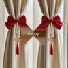 Elegant Red Wedding Tiebacks for Curtains - Perfect for Decorating Living Rooms or Bedrooms
