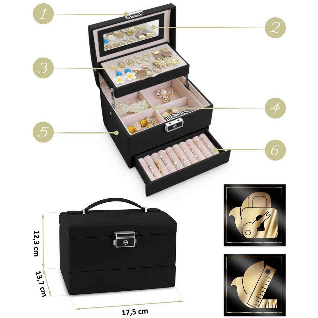 Jewelry Box Ms-704 Massido - Black