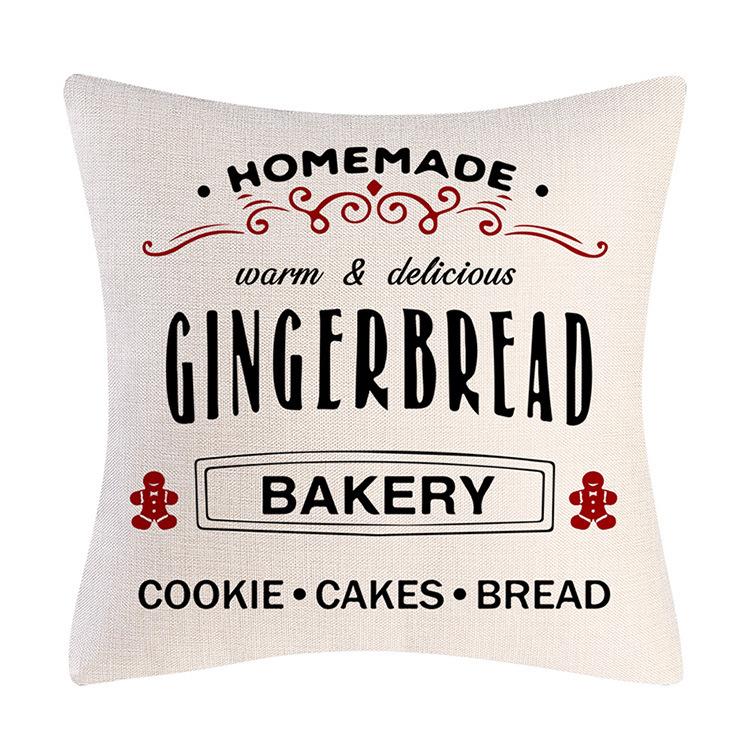 Christmas Letter Pillowcase Linen Christmas Tree Plaid Sofa Living Room Pillowcase Cushion
