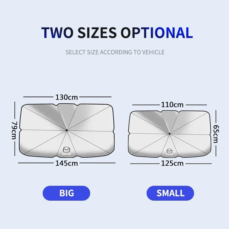 2025 Hot Car Sunshade Front Windshield Foldable Car Sunshade For Mazda 3 6 323 626 RX8 CX5 CX3 CX9 CX8 Miata MX5 Yaris TK78-66-9