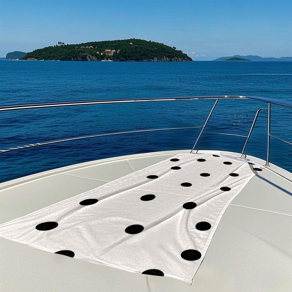 Asciugamano da bagno a pois neri irregolari ad asciugatura rapida in microfibra, telo da spiaggia leggero per nuoto, campeggio, yoga, spiaggia, esterno
