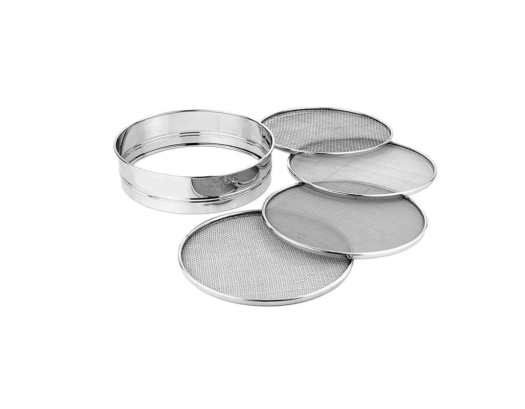 TreegoArt Stainless Steel Interchangeable Sieve Chalni, Flour Chalni, Spices, Food Strainers, Atta Chalni, Jaali Channi Atta Maida Strainer- Set of 5 серебряный