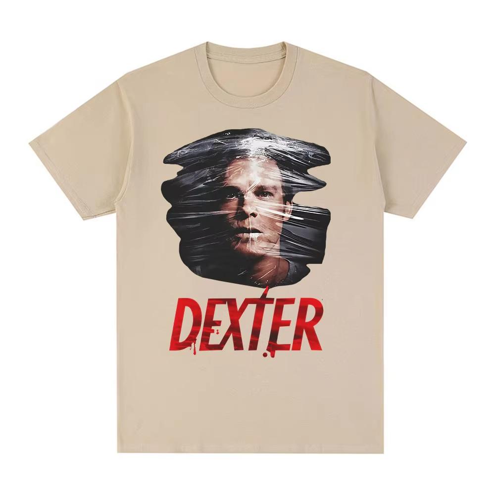 Tv Series Dexter Morgan Face Vintage Graphic Tshirts Unisexs Women Clothing Cotton Short Sleeve T Shirts Gothic Oversized Tshirt