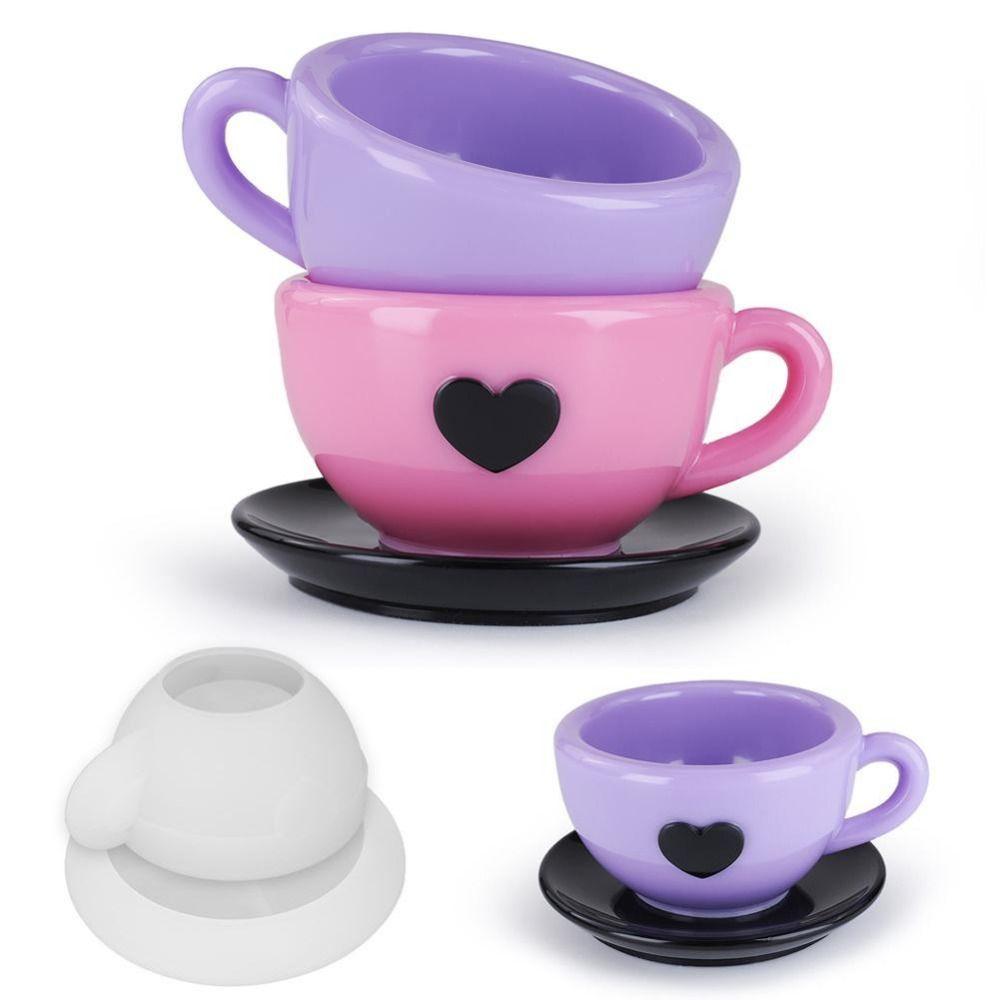 Silicone Material DIY Mold Coffee Cup Shape Epoxy Resin Mold Love Teacup Silicone Mold Home Decor